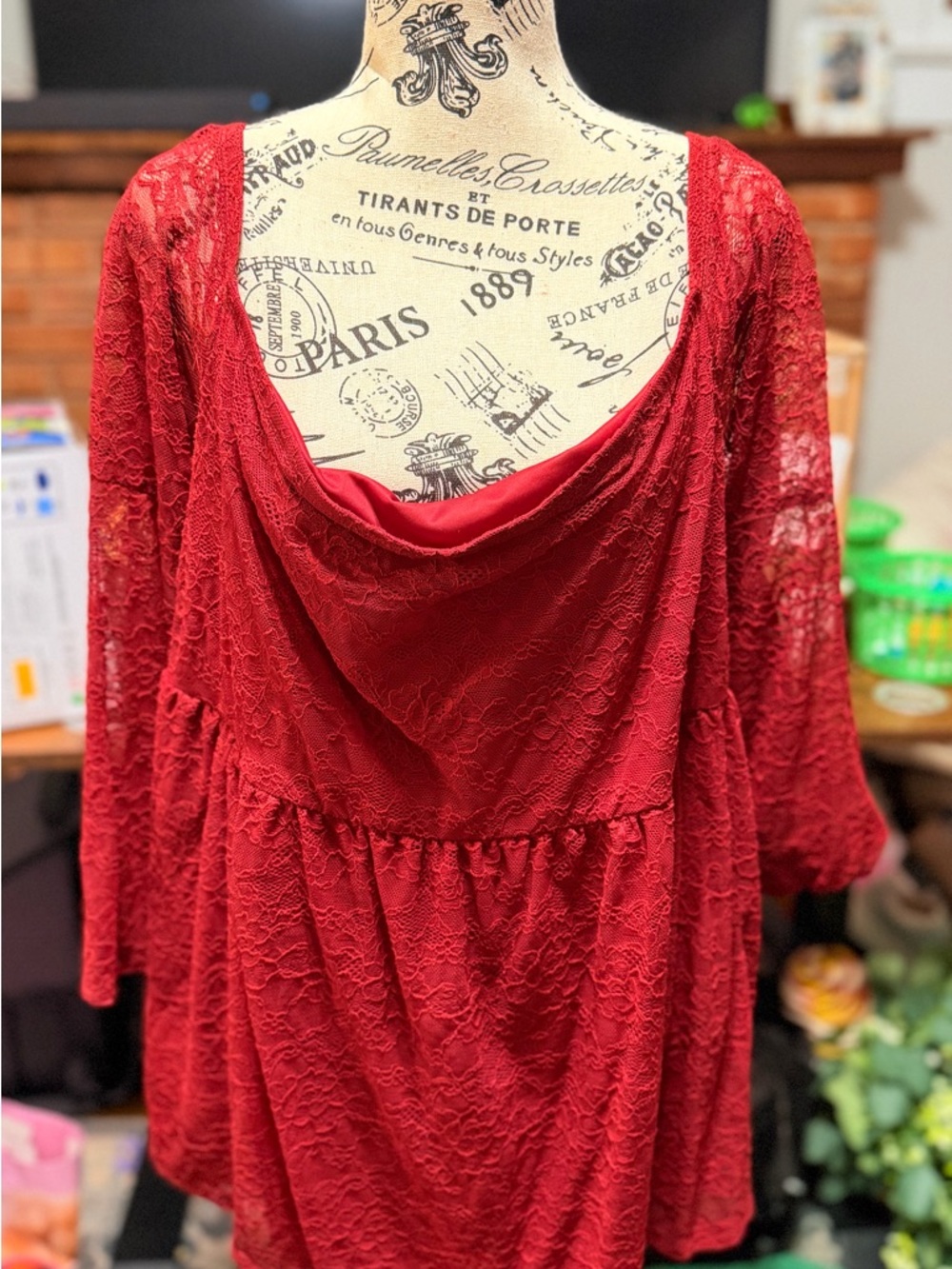 torrid Red Textured Fabric Detail Top